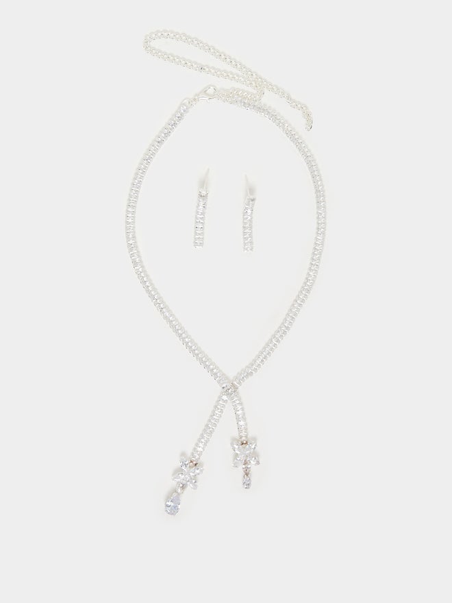 Styli Embellished Necklace and Earrings Jewelry Set - Image 2