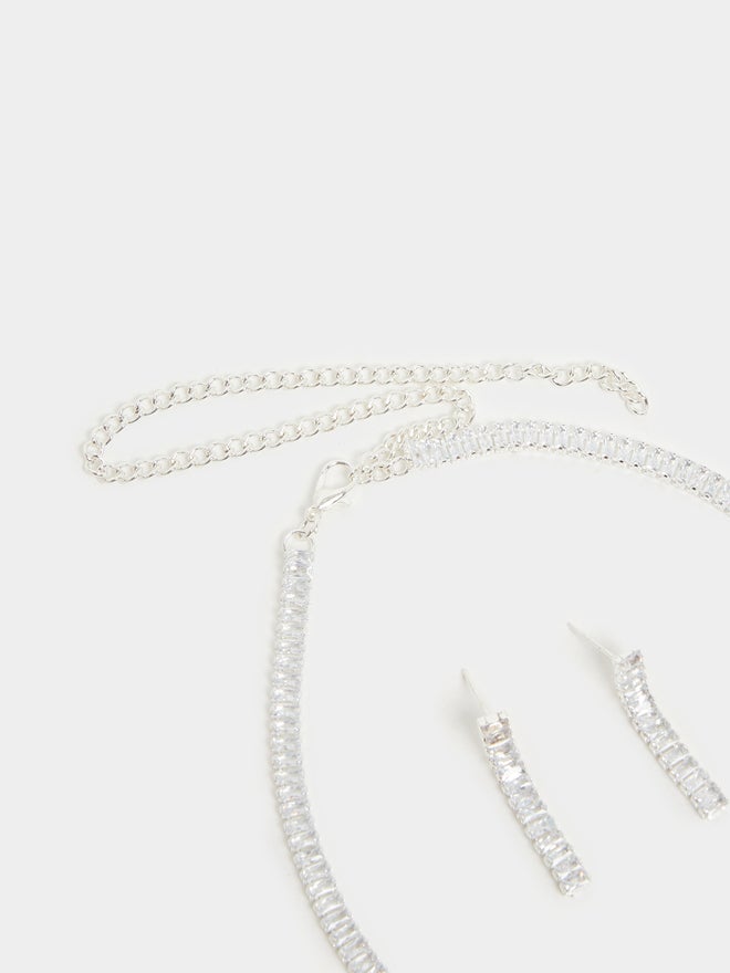 Styli Embellished Necklace and Earrings Jewelry Set - Image 5