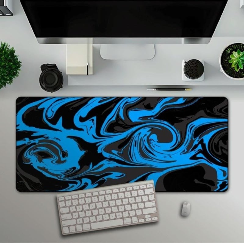 Saco XXL Gaming Mouse Pad for PC – Large Desk Mat 900×400×3mm, Extended Non-Slip Rubber Base, Waterproof Surface, Liquid Wave Design, Big Keyboard Mouse Pad for Office & Home Setup - Image 3