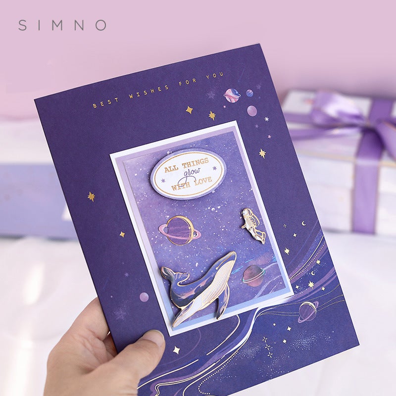 Birthday Pop-Up Greeting Card Evening Star Galaxy Series 3D Creative Ins Pop-Up Greeting Card Fresh Style Message Blessing Card - Image 4