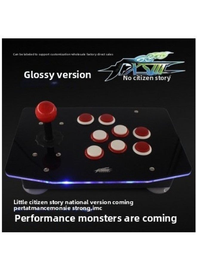 General No Delay Arcade Rocker Computer Rocker USB Game Rocker 97 King Of Fighters Game Console Handle Send Accessories-Product Color:02 Face Light Edition Red And White Computer  - Image 1