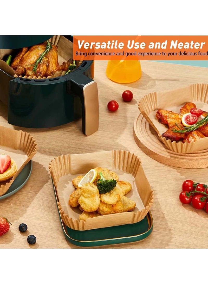 Casa Bella The Brand 50 Pcs | Air Fryer Disposable Paper Liner, Air Fryer Liners Square, Baking Paper for Air Fryer, Water-proof Oil proof Non-Stick Parchment Paper Plates for Baking Roasting Microwave | 16cm  - Image 2