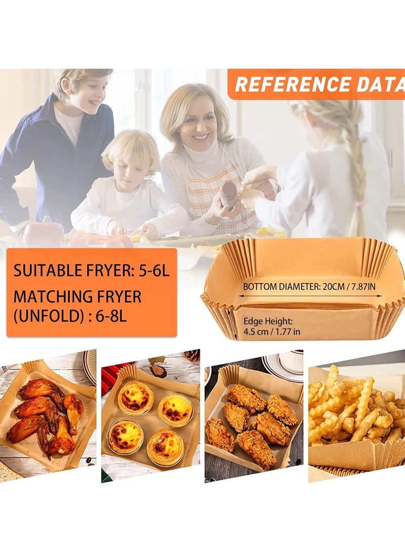 Casa Bella The Brand 50 Pcs | Air Fryer Disposable Paper Liner, Air Fryer Liners Square, Baking Paper for Air Fryer, Water-proof Oil proof Non-Stick Parchment Paper Plates for Baking Roasting Microwave | 16cm  - Image 4