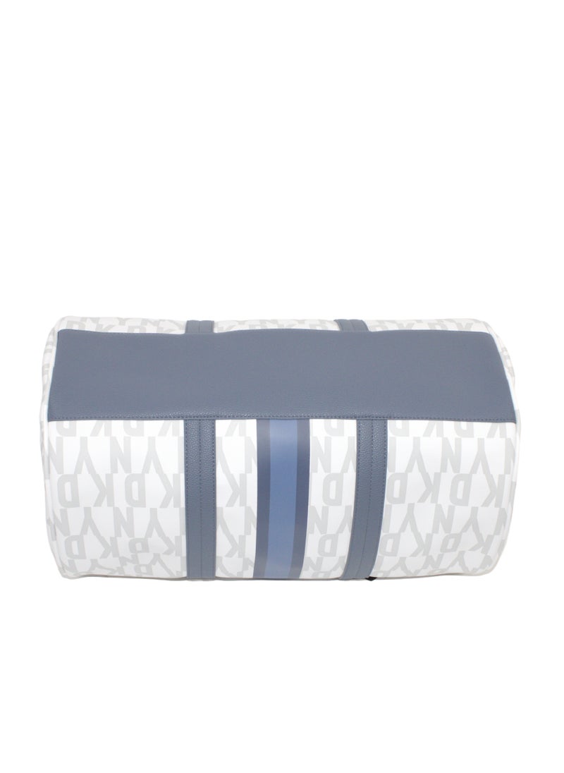 DKNY Signature Stripe 2.0 Duffle Bags for Unisex | Ultra Lightweight Travel, Sports & Gym Duffle Bags Color White/Blue  - Image 4
