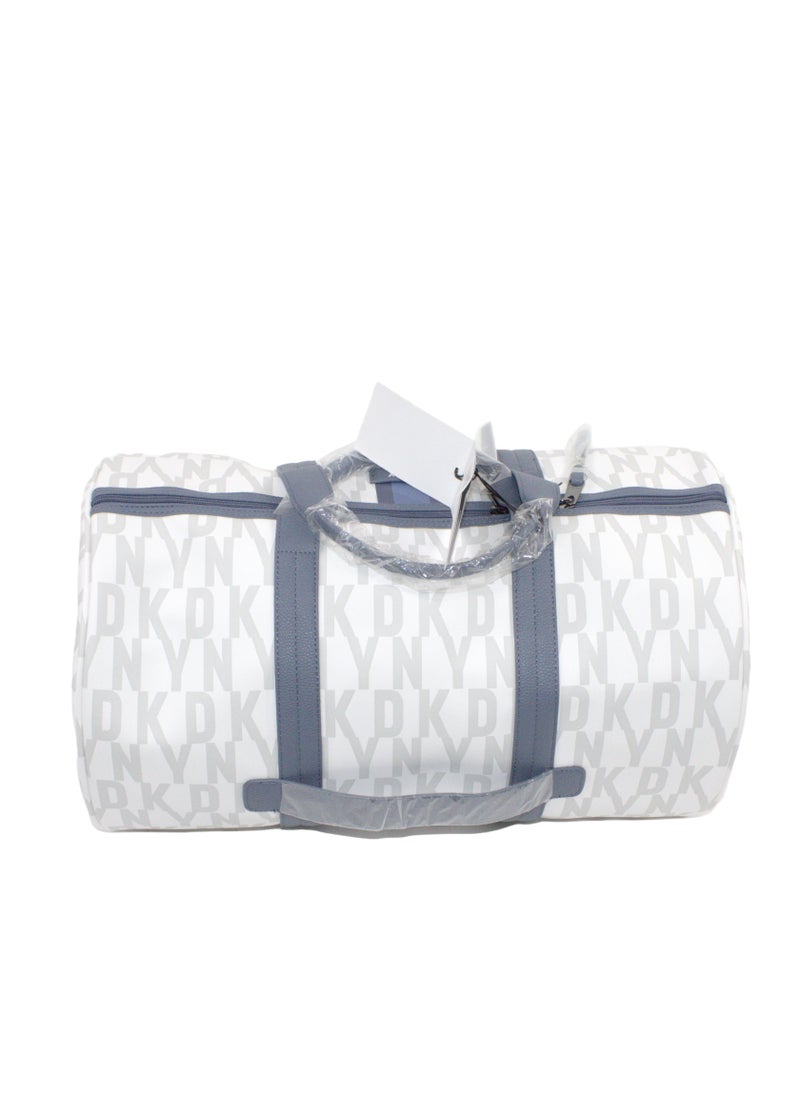 DKNY Signature Stripe 2.0 Duffle Bags for Unisex | Ultra Lightweight Travel, Sports & Gym Duffle Bags Color White/Blue  - Image 3