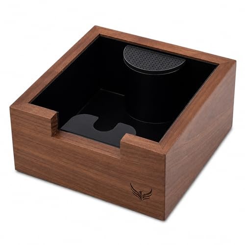 KNODOS Wooden Espresso Knock Box Walnut Dump Bin for Coffee Grounds Disposal Durable ShockAbsorbent Espresso Machine Accessories Easy to Clean Tamper Station - Image 1