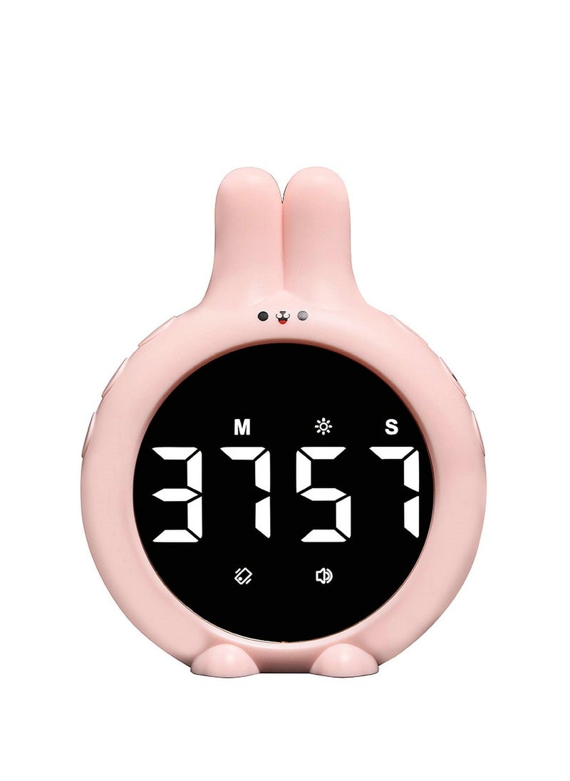 Y&D - Rabbit Kitchen Timer, Cute Digital Cooking Large LED Display, 99 Minutes Countdown Up, Vibrating Pink - Image 1