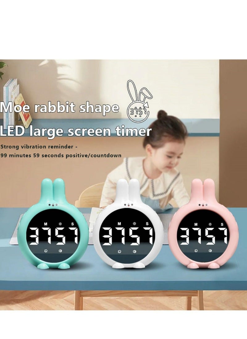 Y&D - Rabbit Kitchen Timer, Cute Digital Cooking Large LED Display, 99 Minutes Countdown Up, Vibrating Pink - Image 1