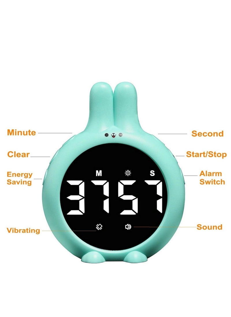 Y&D - Rabbit Kitchen Timer, Cute Digital Cooking Large LED Display, 99 Minutes Countdown Up, Vibrating Pink - Image 1