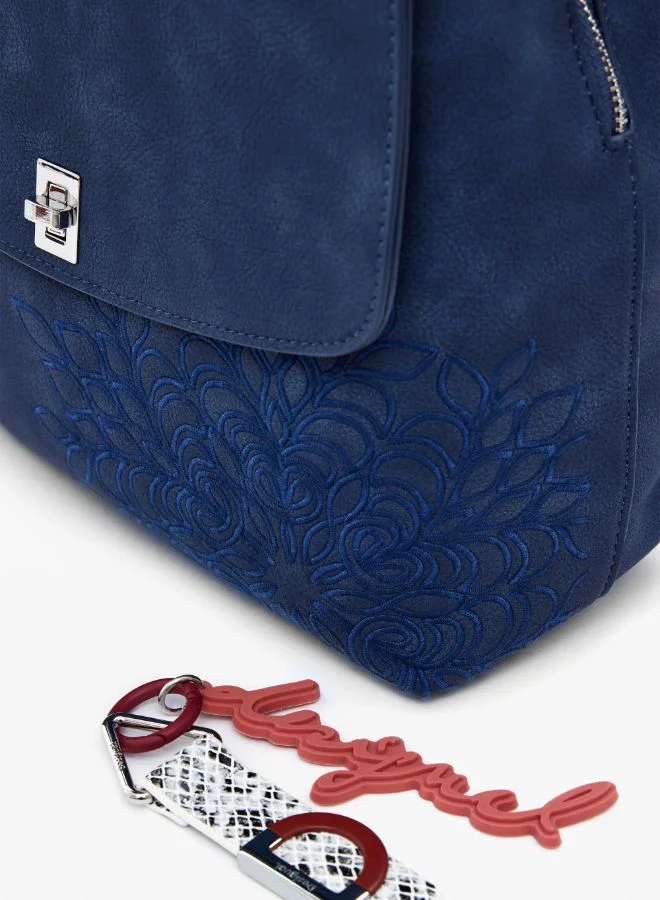 DESIGUAL SMALL EMBOSSED FLAP BACKPACK