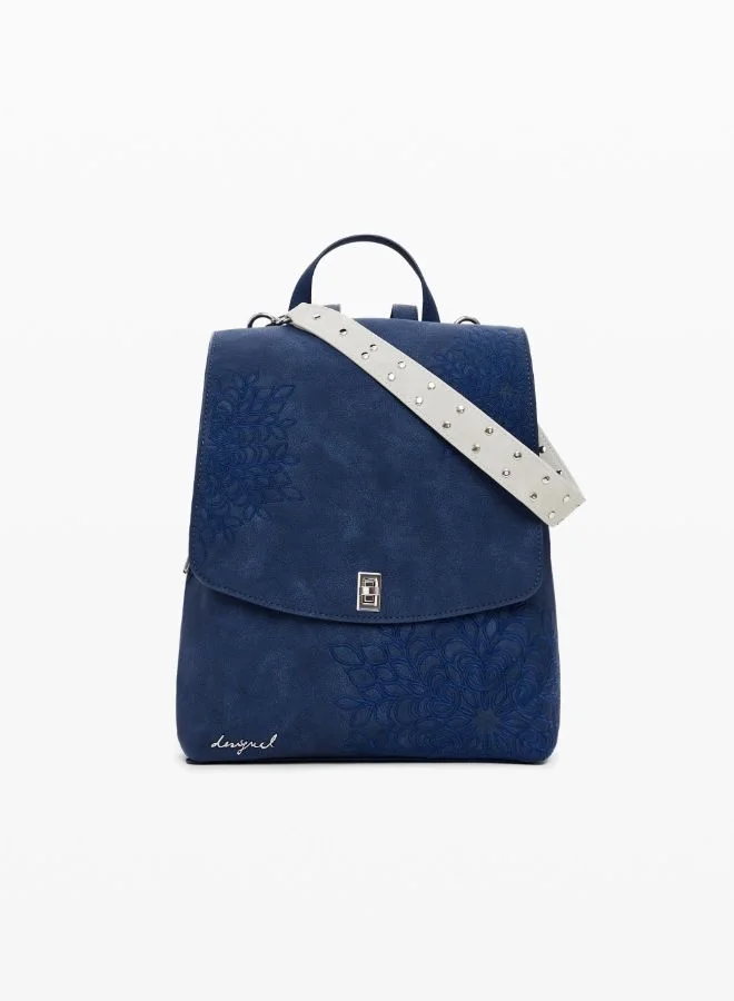 DESIGUAL SMALL EMBOSSED FLAP BACKPACK