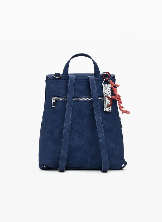 DESIGUAL SMALL EMBOSSED FLAP BACKPACK