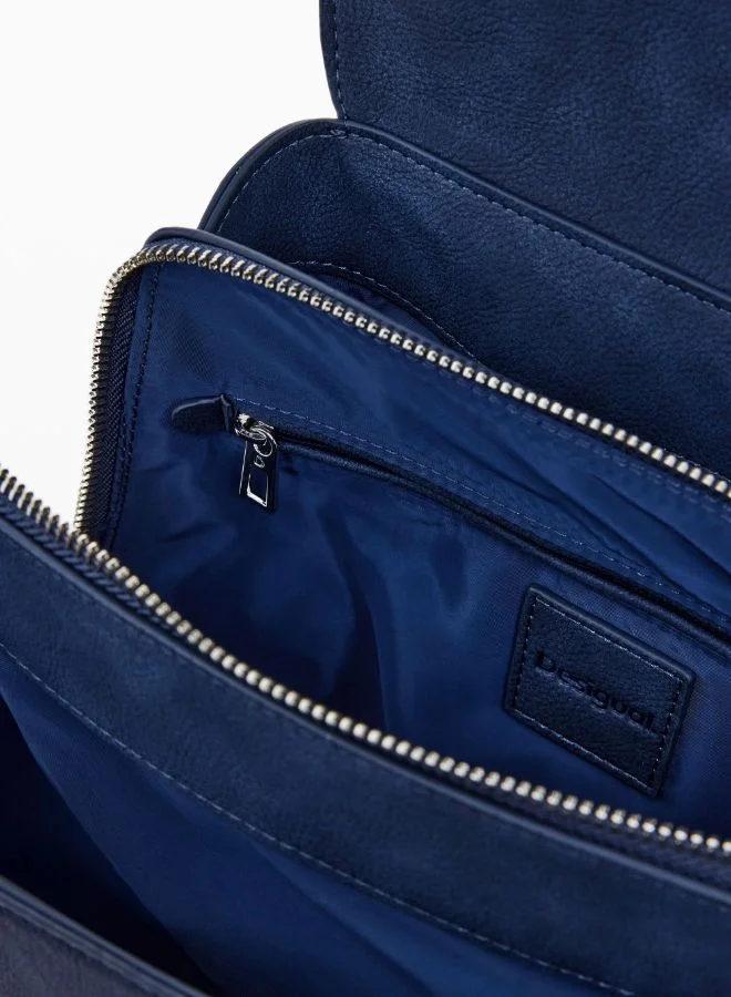 DESIGUAL SMALL EMBOSSED FLAP BACKPACK