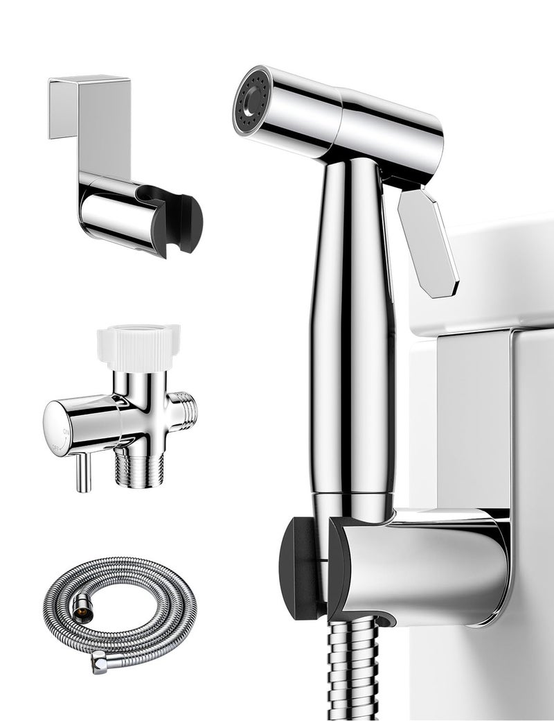 BRITULIF Chrome Handheld Bidet Sprayer Jet Sprayer for Toilet Muslim Shower Adjustable Bidets Attachment for Toilet Bidet Hose for Feminine Wash - Image 2