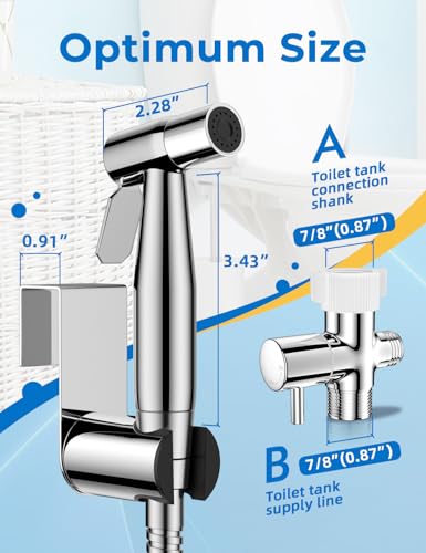 BRITULIF Chrome Handheld Bidet Sprayer Jet Sprayer for Toilet Muslim Shower Adjustable Bidets Attachment for Toilet Bidet Hose for Feminine Wash - Image 3