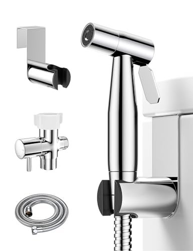 BRITULIF Chrome Handheld Bidet Sprayer Jet Sprayer for Toilet Muslim Shower Adjustable Bidets Attachment for Toilet Bidet Hose for Feminine Wash - Image 1