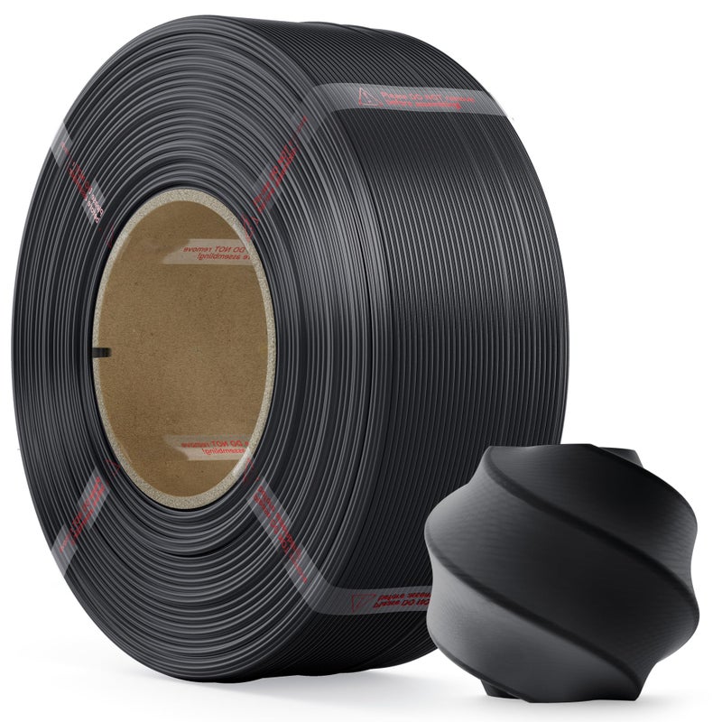MarsWork PLA Filament 1.75mm PLA 3D Printer Filament(Refill),1kg Refill for Reusable Spools(2.2lbs),Premium Quality 3D Printing Filament for Bambu lab 3D Printers,Black - Image 1