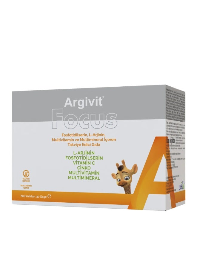 Argivit Focus Sachet: Advanced Multivitamin, Multimineral, L-Arginine, Phosphatidylserine Supplement - Image 1