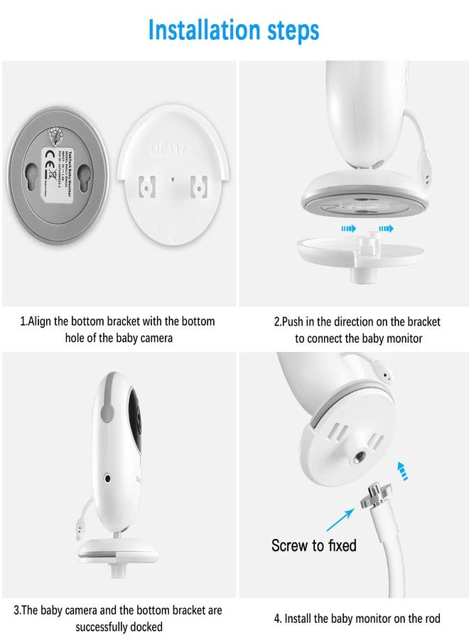 HOLACA Flexible Clip Mount for TakTark BM611/BM612 Baby Monitors Camera Stand Bracket with 1/4 Threaded Hole and Adjustable 360 Degree Mount for Crib Nursery(with Base Connect) (Clip Mount) - Image 3