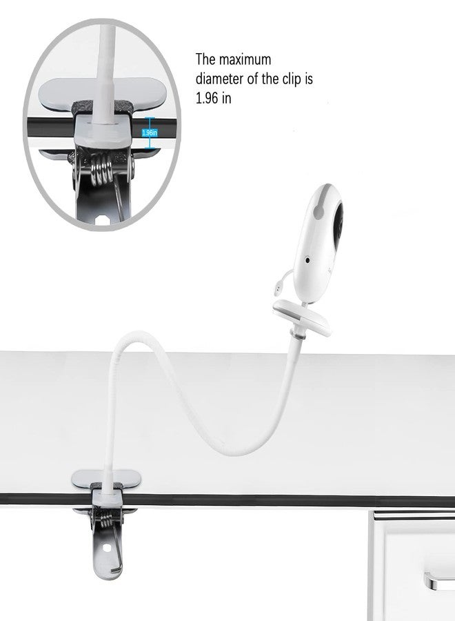 HOLACA Flexible Clip Mount for TakTark BM611/BM612 Baby Monitors Camera Stand Bracket with 1/4 Threaded Hole and Adjustable 360 Degree Mount for Crib Nursery(with Base Connect) (Clip Mount) - Image 4