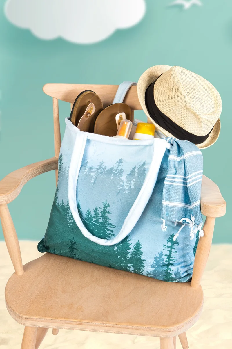 هامور Dough Beach Towel 100 x 150 cm. Bag Dough Beach Towel Forest