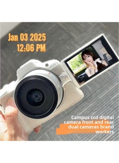 Generic 0.1 Billion Pixel Dual Camera Video Ccd Digital Camera Campus Student Party Retro Camera Small Card Machine-Body Color:Cute Powder  -  Standard Price  - Image 3