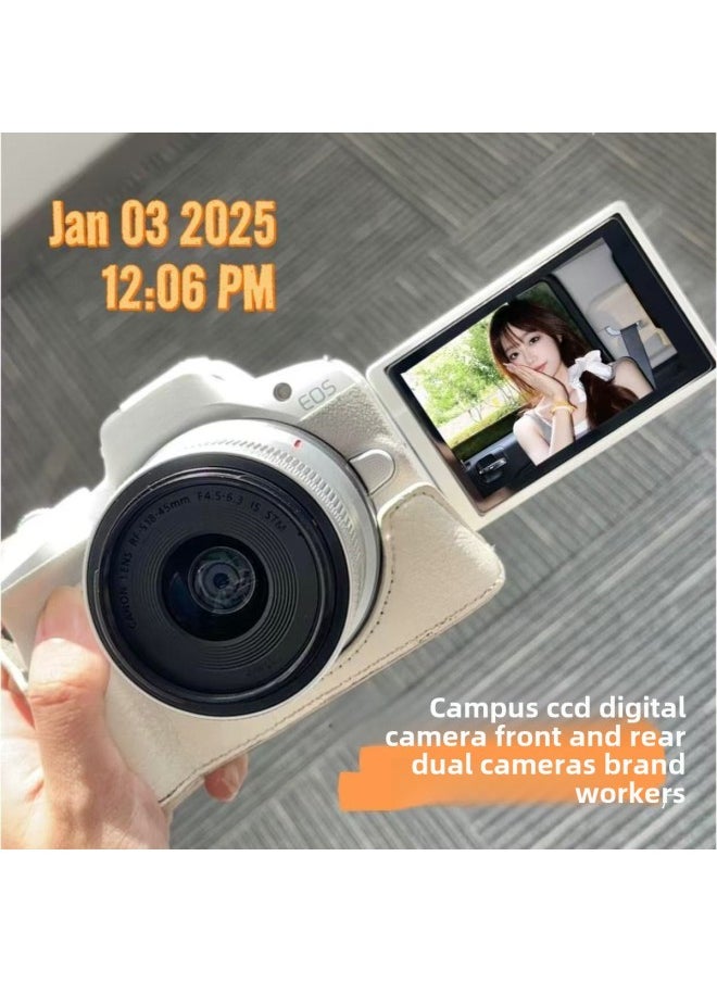 Generic - 0.1 Billion Pixel Dual Camera Video Ccd Digital Camera Campus Student Party Retro Camera Small Card Machine-Body Color:Cute Powder  -  Standard Price - Image 1