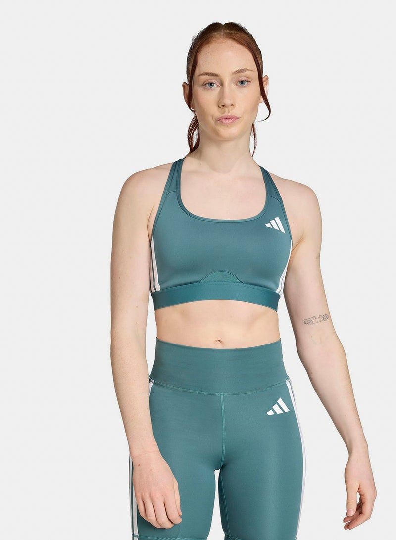 Adidas Primeliftreact Train Medium Support 3-Stripes Bra - Image 1