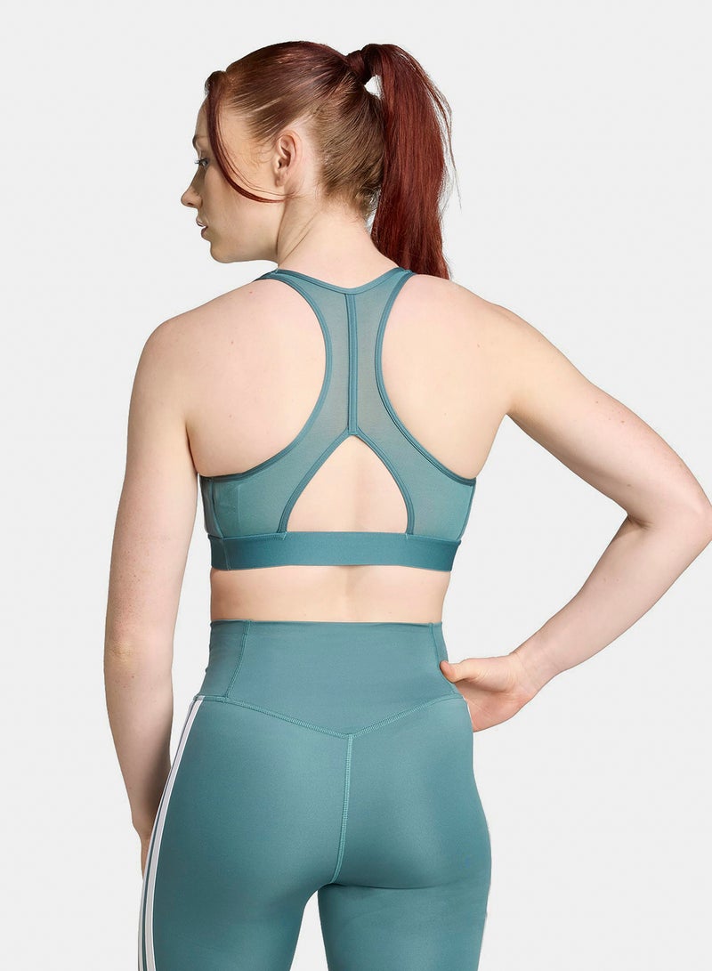 Adidas Primeliftreact Train Medium Support 3-Stripes Bra - Image 2