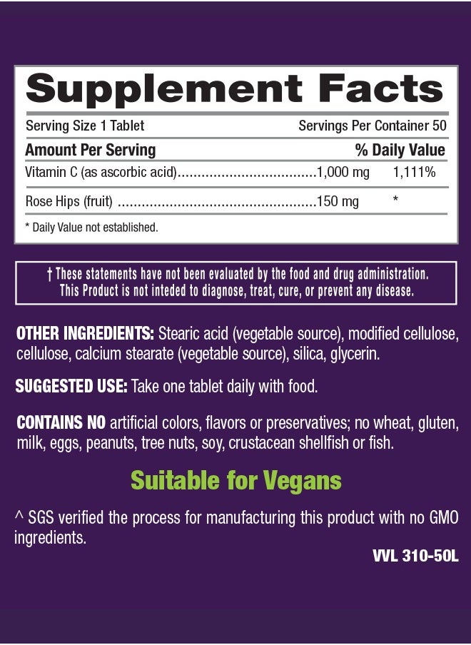 iRemedies - iRemedies iVitamin C 1000mg WRH - PR – High-Strength, Prolonged-Release Vitamin C for Immune Support – 50 Vegan Tablets - Image 1