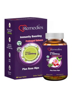 iRemedies iVitamin C 1000mg WRH - PR – High-Strength, Prolonged-Release Vitamin C for Immune Support – 50 Vegan Tablets