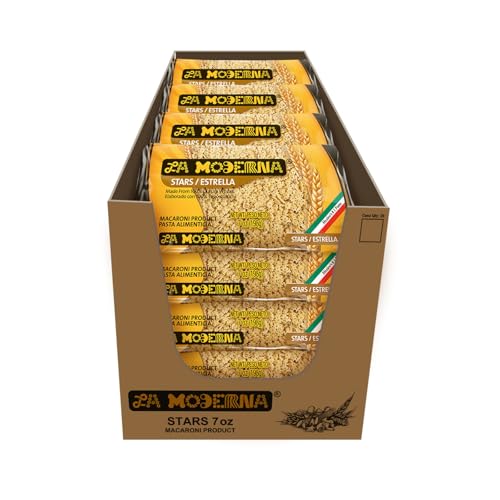 LA MODERNA, Star Estrella Pasta, 7 oz (Pack of 20) | Enriched Durum Wheat Semolina | Kosher, Non-GMO, Iron and Vitamin-Fortified | Fun Shapes for Soups, Kids’ Meals, and Lunches - Image 1