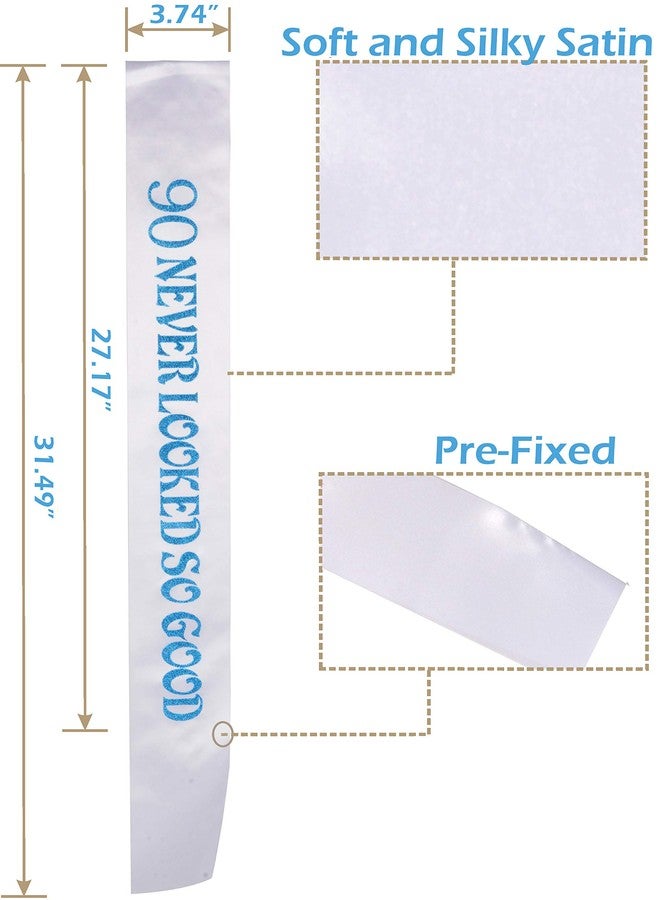 MEANT2TOBE MeantToBe 90th Birthday Gifts for Men - Baseball Cap and White Sash with 90 Never Looked So Good Imprinted - Birthday Gift Bundle to Celebrate the Memorable Event - Image 2