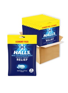 Halls HALLS Relief Mentho-Lyptus Cough Drops, Economy Pack, 12 Packs of 80 Drops Bags (960 Total Drops) 