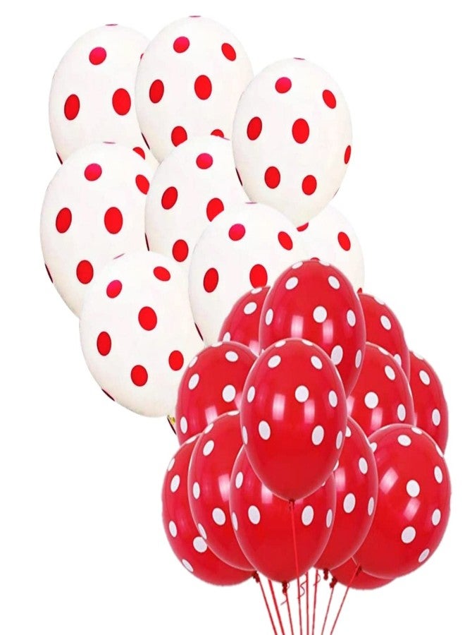 بالونات منقطة حمراء وبيضاء من دول دول، 50 قطعة / 50 قطعة، لتزيين أعياد الميلاد، 100 قطعة - عبوة بالونات منقطة بألوان مختلفة لأعياد الميلاد/الزينة/الحفلات، الخطوبة، حفلات استقبال المولود/حفلات ذات طابع خاص (100 بالون، أحمر وأبيض منقط)
