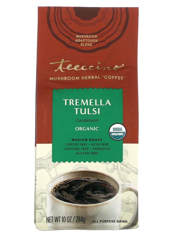 teeccino Organic Mushroom Herbal 'Coffee' Tremella Tulsi Medium Roast Caffeine Free 10 oz (284 g)