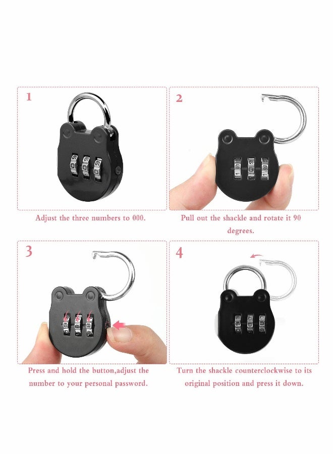 Luggage Locks, 8 Pcs Travel Suitcase Locks, 3 Digit Combination Padlock Codes - Image 4