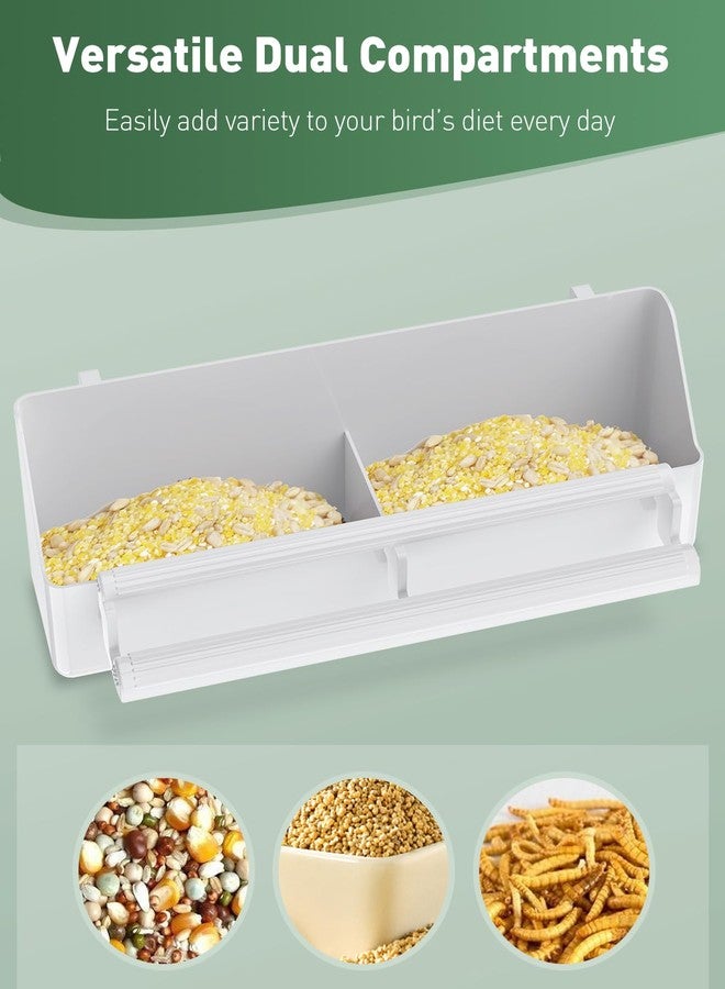 باوفلي عبوة من قطعتين من مغذيات الطيور من باوفلاي، مغذيات بلاستيكية معلقة للأقفاص مزودة بخطافات وموزع مياه مع مجاثم للببغاوات الصغيرة والكوكاتيل والكناري. - Image 3