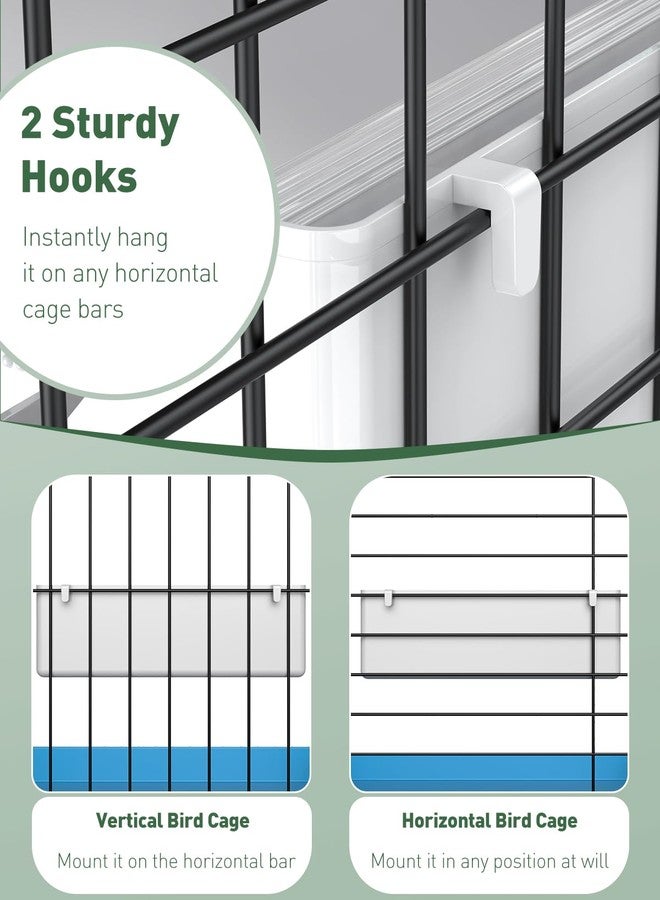 باوفلي عبوة من قطعتين من مغذيات الطيور من باوفلاي، مغذيات بلاستيكية معلقة للأقفاص مزودة بخطافات وموزع مياه مع مجاثم للببغاوات الصغيرة والكوكاتيل والكناري. - Image 5