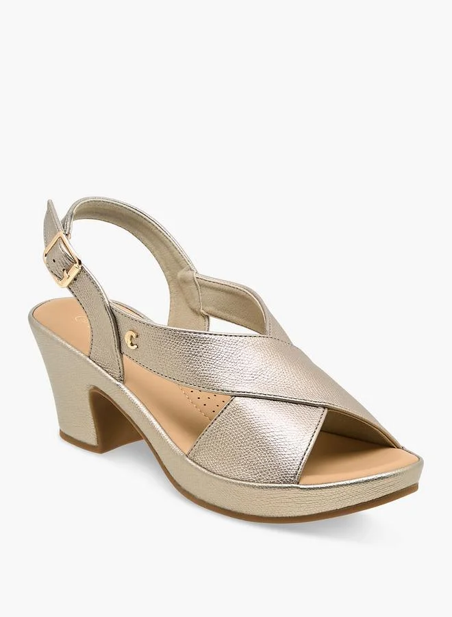 لو كونفورت Women Cross Strap Block Heel Sandals