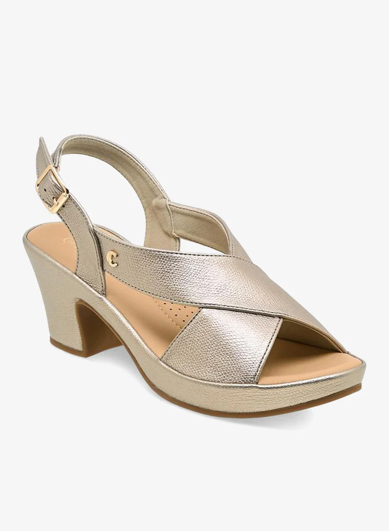 Women Cross Strap Block Heel Sandals