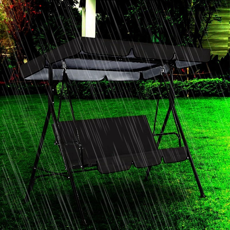klarako Replacement Canopy For 3 Seater Garden Swing With Outdoor Swing Cushions Cover Oxford Cloth Patio Swing Cover Waterproof Uv Protection Patio Swing Cover (Gray) - Image 4