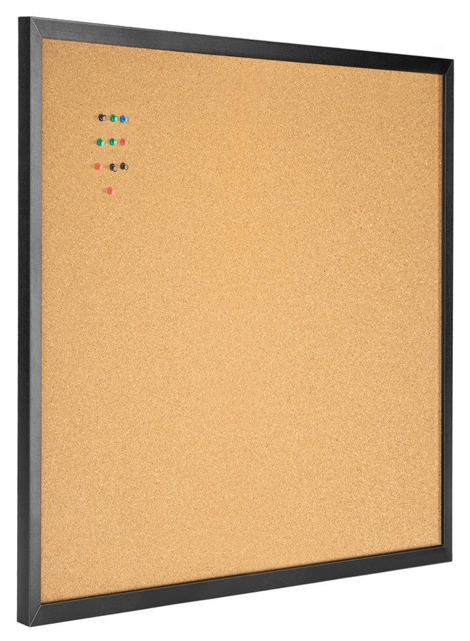 OWLKELA 24'' x 36'' Cork Board Bulletin Board, Black Framed Corkboard, Black Oak Frame Corkboard, Vision Board and Decorative Hanging Pin Board - Image 1