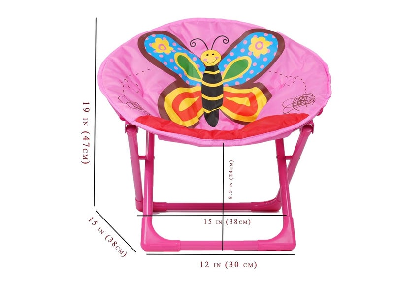 Generic Joy Junction Camping Chair Moon Foldable Cartoon Chair Folding Chair Indoor and Outdoor Easy to Carry for Girls Boys Cartoon Chair Butterfly  - Image 2