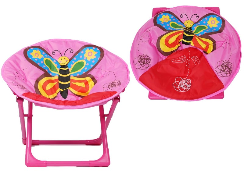Generic Joy Junction Camping Chair Moon Foldable Cartoon Chair Folding Chair Indoor and Outdoor Easy to Carry for Girls Boys Cartoon Chair Butterfly  - Image 4