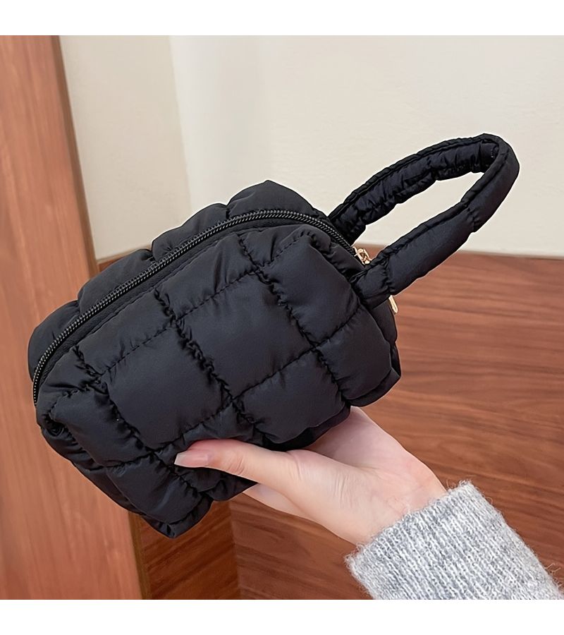 Purple Large Capacity Women S Handbag Square Makeup Bag Portable Storage Bag - Image 2