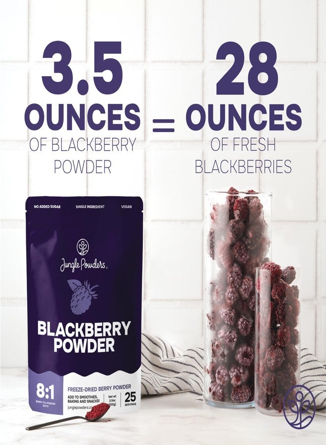 Jungle Powders Blackberry Powder 3.5 Ounce Bag Freeze Dried Blackberries Fruit Additive Free Unsweetened Smoothie Superfood Nordic Wild Blackberry Extract for Baking Flavoring Dry Black Berry Powder - Image 3