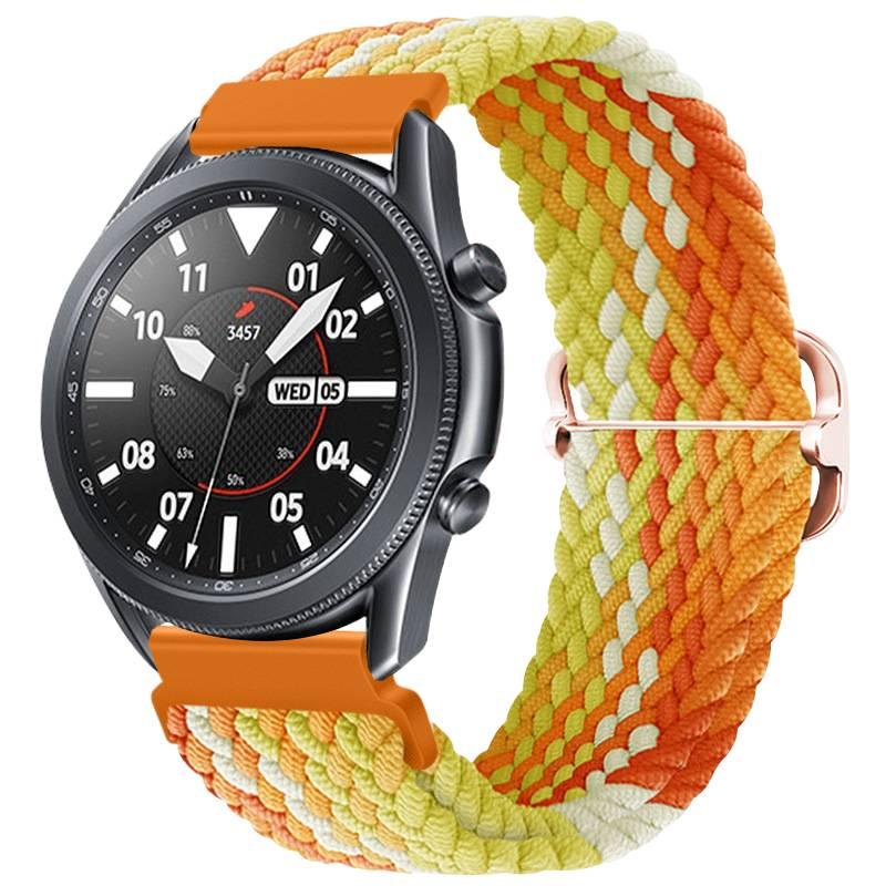سوار ساعة ذكية سوار نايلون حلقي متوافق باللون برتقالي قابل للتعديل مع Samsung Galaxy Watch 7 بملاءمة قابلة للتعديل وحزام بديل للاستخدام اليومي للاستخدام المتكرر لترتيب الأغراض - Image 1