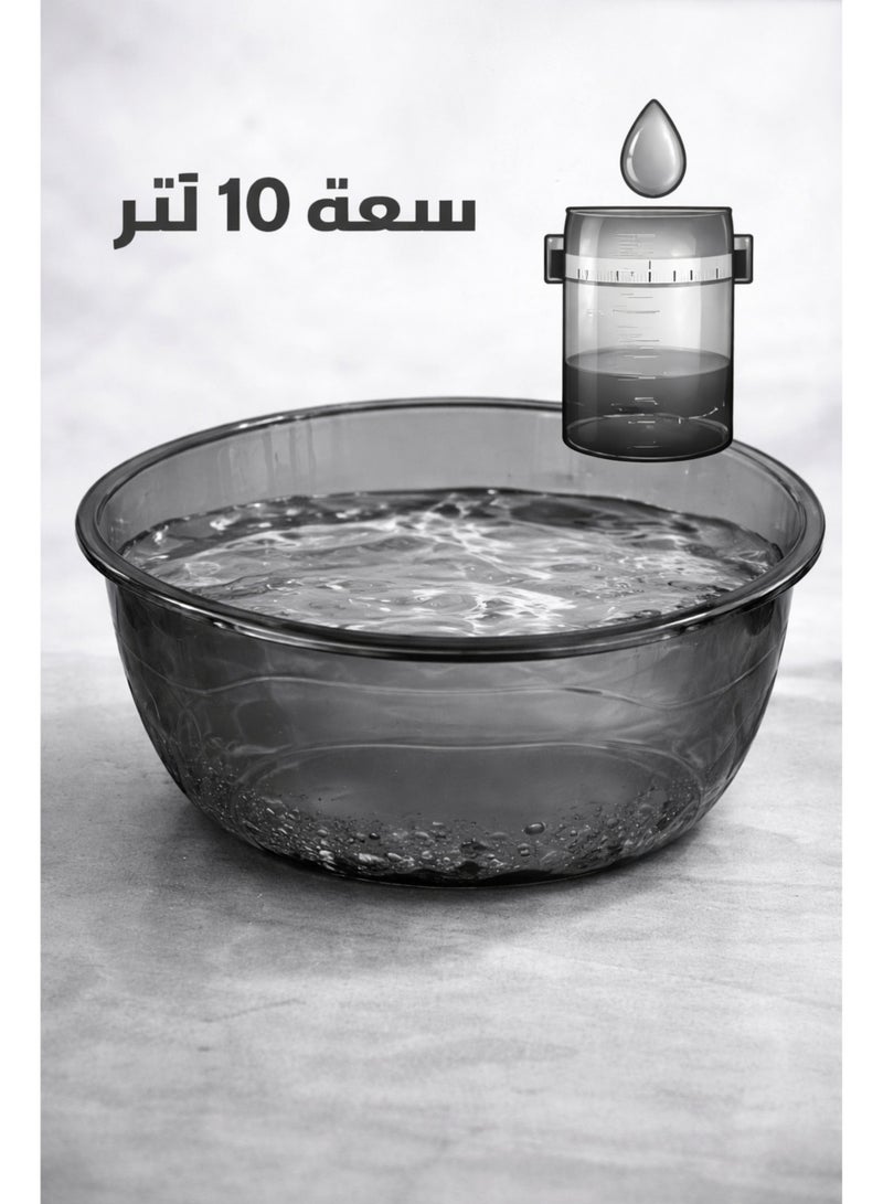 تسوماب حوض غسيل دائري كبير 46 × 43.6 × 16 سم – سعة 10 لتر لغسل الخضروات والفواكه مع لوحة فرك مدمجة وفتحة تصريف بسدادة قابلة للإزالة | حوض بلاستيك متعدد الاستخدامات للمطبخ والغسيل - Image 3