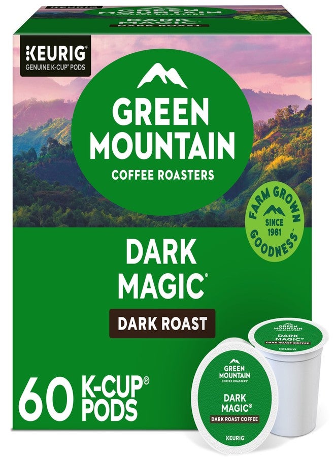 Green Mountain Coffee Roasters قهوة دارك ماجيك من جرين ماونتن كوفي روسترز، كبسولات كيوريج أحادية الاستخدام، قهوة محمصة داكنة، 60 كبسولة، (6 عبوات من 10 كبسولات) - Image 1